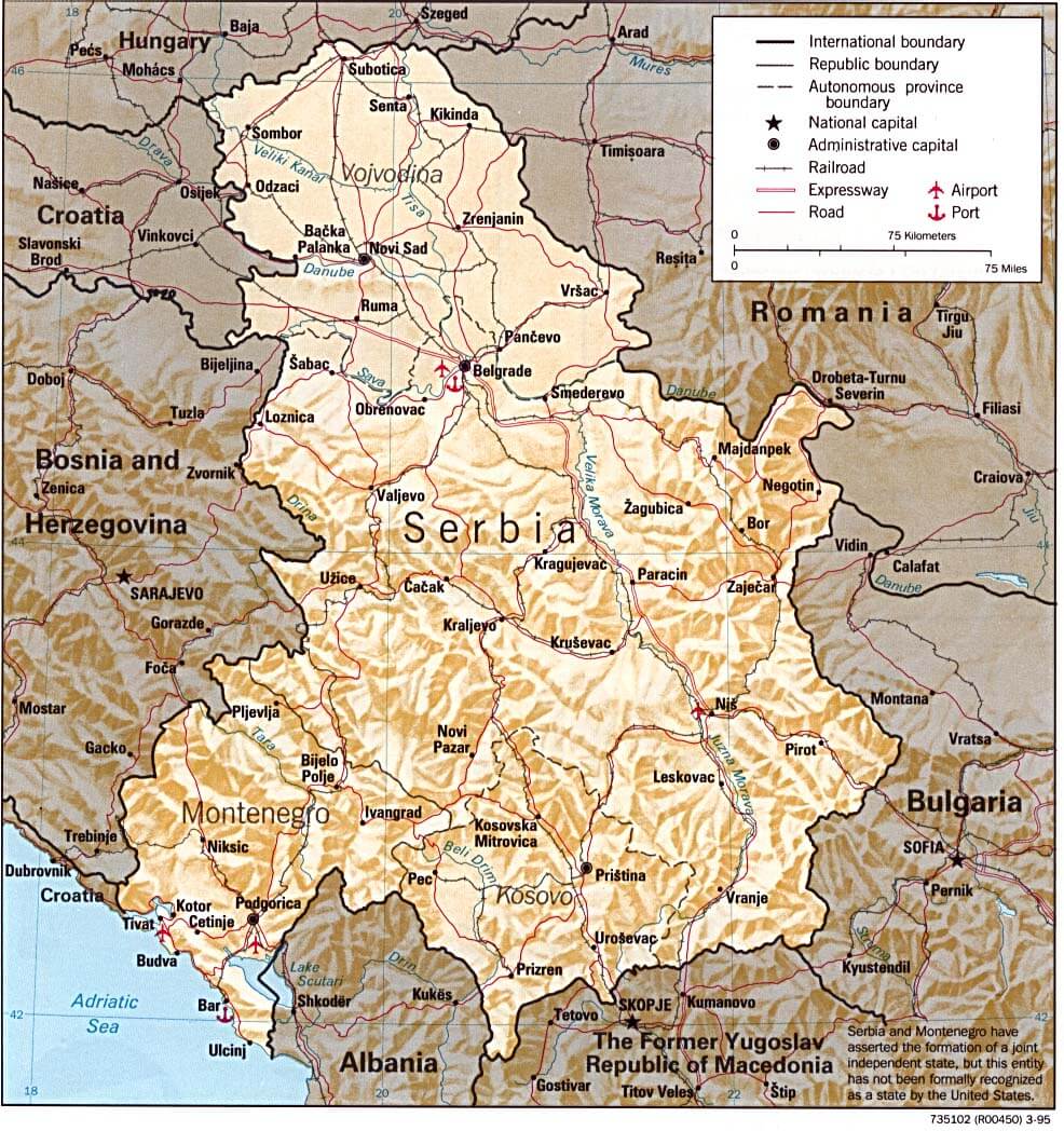 Montenegro Physical Map